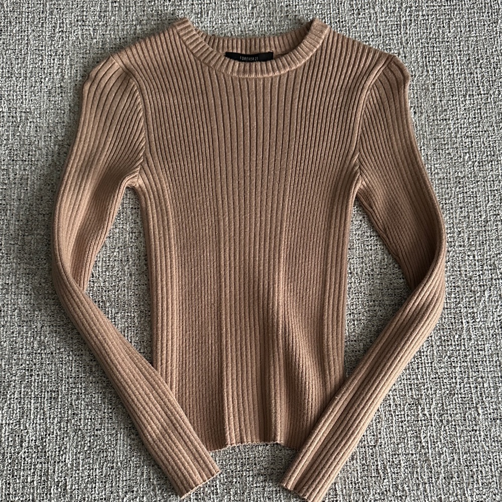 Ribbed Tan Sweater